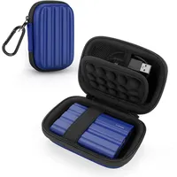 Yinke Festplatten Tasche Case für Samsung T7 Shield / T9 / T7 / T7 Touch Portable SSD 500GB 1TB 2TB,Stoßfest Hart Hülle Organizer für Tragbar Externe Festplattentaschen (Blue)