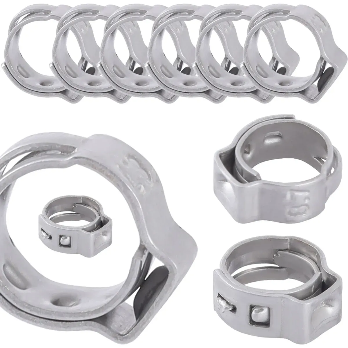 TECPO Schlauchschellen 1 Ohr B: 5 mm Ø7.8-9.5 mm 10-tlg.