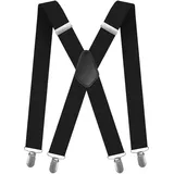 CNMTCCO Hosenträger Herren, 3,5cm Extra Stark mit 4 Metallclips, Hosenträger Damen, Rutschfeste Schnallen und Elastische Träger, Geeignet für Männer und Frauen, X-Förmig - L