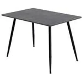 Trisens Esstisch Tischplatte mit Holzmaserung Küchentisch Esszimmertisch Speisetisch Tisch Esszimmer Küche 115x75 MDF Metallrahmen,Farbe:Granitoptik-Grau