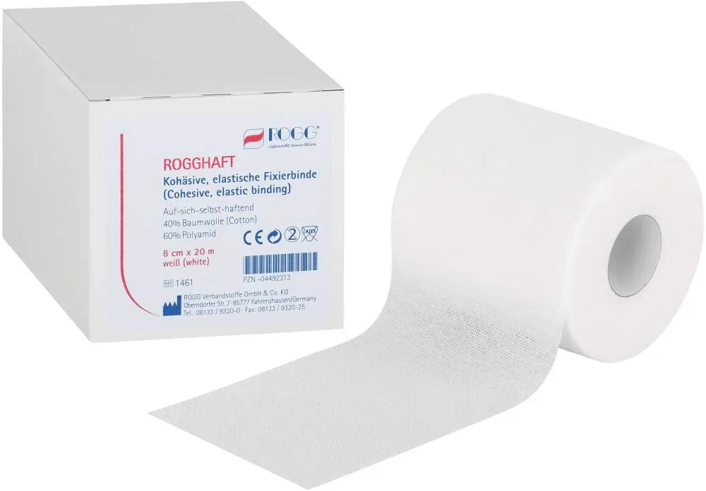 ROGGHAFT Fixierbinde elast.cohäs.8 cmx20 m weiß 1 St