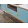KAWOLA MARIA Lowboard 160 cm Hellblau/Edelstahl