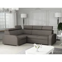Mirjan24 Ecksofa Oslo 2rR1 80, Wohnzimmer L-Form Sofa, Eckcouch mit Schlaffunktion, Einstellbare Kopfstützen (Farbe: Crown 04) - Braun