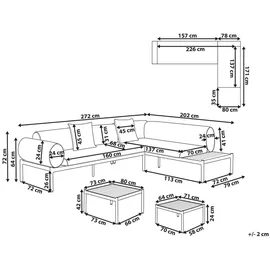 Beliani Lounge Set RASIGLIA Beige, Weiss