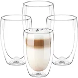 wilmax england Wilmax Thermogläser Doppelwandig – 4er Set, 500 ml – Kaffeegläser