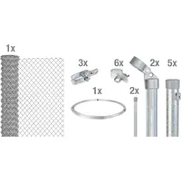GAH Alberts Alberts Maschendrahtzaun als Zaun-Komplettset, zum Einbetonieren | verschiedene Längen und Höhen | Höhe 100 cm Länge 10 m