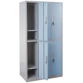MCW Schließfach Preston T829, Schließfachschrank Wertfachschrank Spind, Metall 6 Fächer