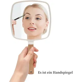 luxuskollektion Handspiegel Holzgriff Make-up Rasieren tragbar quadratisch