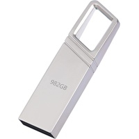 USB Stick 982GB, Metall Speicherstick USB-Stick Wasserdicht USB Flash-Laufwerk, Große Kapazität, Mini USB Sticks für Computer, PC, Laptop, Auto (Silber)