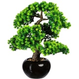 Creativ green Kunstbonsai Bonsai Lärche im Keramiktopf grün