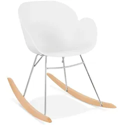 Kadima Design Esszimmerstuhl Weiß Schaukelnd | 53cm Breite | Bequemer Wohnzimmerstuhl | Skandinavisches Design | Kunststoffsitz