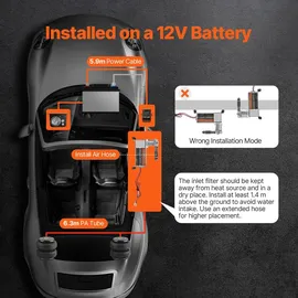 Vevor Luftdruckstoßdämpfer Set 12 V 100 PSI Bord-Luftkompressorsystem, Luft Kompressor System Luftfederungskompressor Kit mit Einpfadsystem & Druckmesser & Luftleitung für Lkws Transporter