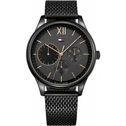 Multifunktionsuhr TOMMY HILFIGER "Sophisticated Sport, 1791420", schwarz, Armbanduhren, Herren, Quarzuhr, Armbanduhr, Herrenuhr, Datum, Edelstahlarmband