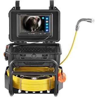 Vevor Kanalkamera 70 m, selbstnivellierende Rohrinspektionskamera mit 512-Hz-Sender, Entfernungszähler, 9-Zoll-Bildschirm, 1080P HD-Rohrkamera mit 12 LEDs und 32-GB-Karte für Kanalrohre, Endoskop