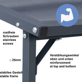GRASEKAMP Kaminholzregal Stahl 185 x 70 x 170/185 cm grau