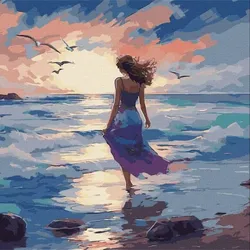 Ideyka: Malen nach Zahlen, Strand - 40 x 40 cm