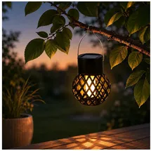 MARELIDA LED Solar Hängeleuchte Kugelleuchte Kunststoff H: 9cm 1 Stück schwarz