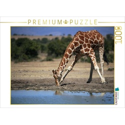 CALVENDO Puzzle CALVENDO Puzzle Giraffen – Im Flussbett 1000 Teile Lege-Größe 64 x 48 cm Foto-Puzzle Bild von Michael Herzog, 1000 Puzzleteile