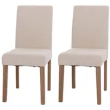 MCW Esszimmerstuhl Littau-CH-2 (Set, 2 St), Stuhlbeine aus Massivholz, Rutschfest durch Kunststoffuntersatz weiß