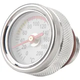 M20 X 1.5 öltemperaturanzeige, 0-200°C Motorölemperaturmesser, Metallmotoröltemperaturmesser Temperaturmessgeräte für Motorrad Präzise Messung der Motortemperatur