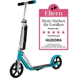 Hudora BigWheel® 205 - Stabiler Aluminium-Roller & & zusammenklappbarer Cityroller - - bis zu 100kg - Tretroller mit Ständer