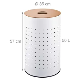 Relaxdays Relaxdays, Wäschekorb mit Deckel, Metall, 50 l,
