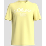 s.Oliver Herren, 2141458 T-Shirt mit Label-Print, Hellgelb, M
