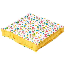 Homescapes Sitzkissen, Mehrfarbig, Textil, Gepunktet, Füllung: Polyester, Quadratisch, 50x10x50 cm, Oeko-Tex® Standard 100, Wohntextilien, Kissen, Bodenkissen