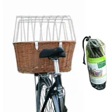 Aumüller Fahrrad-Tierkorb mit Halter, L: 52 cm + Schutzhaube - Gepäckträgermontage