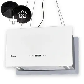 KKT Kolbe Dunstabzugshaube Inselhaube 60 cm Weißes Glas