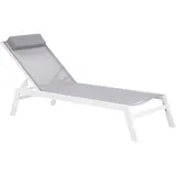 Beliani Sonnenliege 200 x 66 x 23 cm Grau/Weiß