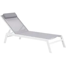 Beliani Sonnenliege 200 x 66 x 23 cm Grau/Weiß