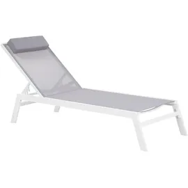 Beliani Sonnenliege 200 x 66 x 23 cm Grau/Weiß
