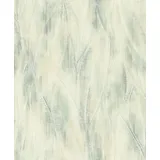 Rasch Textil Vliestapete Wellen 53 cm x 1005 cm 10 m Grün/Cremeweiss 486230