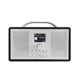 ALANO UKW/DAB+ Radio/Bluetooth/AUX IN Holzfarbe tragbares Dab-Radio mit 2,4 TFT Farbdisplay & doppeltem Weckmodus, Dab-Radio im Retro-Design für Garten & Küche (Dunkelbraun)