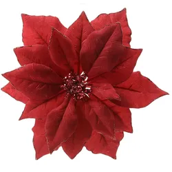 Weihnachtsstern Blume auf Clip künstlich Weihnachtsbaumschmuck Christbaumschmuck