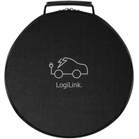 Logilink Schutztasche für Auto-Ladekabel, rund, Nylon schwarz (0.36 m)