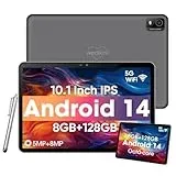 Weelikeit Android Tablet, 10 Zoll Tablet mit 1280x800 IPS HD Touchscreen, 8GB RAM+128GB ROM (bis zu 1 TB), 6000 mAh Akku, 5G WiFi 6, Bluetooth 5.0, Dual 5MP+8MP Kamera, tolles Geschenk für Ihre Kinder