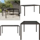Vidaxl - Gartentisch 150x90x75 cm Gehärtetes Glas Poly Rattan Braun - Esstisch - Gartenmöbel - Outdoor Möbel - Terrassenmöbel - Polyrattan Tisch