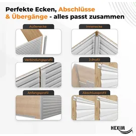 HEXIM Verkleidungspaneel HEXIM Weiß 2 St. 200 x 10 x 5 cm