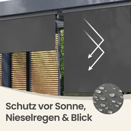 Songmics Seitenmarkise 1,4 x 2,5 m grau Polyester