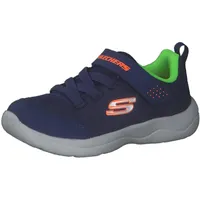 SKECHERS Skech-Stepz 2.0 Mini Wanderer Sneaker, Navy Textile/Synthetic/Lime & Orange Trim, 27 EU - 27 EU