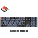 Keychron K5 Pro, PBT, schwarz/blaugrau, LEDs RGB, hot-swap, Gateron LOW PROFILE 2.0 RED, USB/Bluetooth, DE (K5P-H1P-DE)