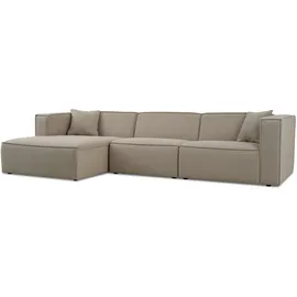 OTTO home Ecksofa OTTO HOME "Tammie", sand, B:312cm H:73cm T:154cm, 100% Polyester, Sofas, Ecksofa, Breite 312 cm, Webstoff fein, bodentief, mit Wellenunterfederung