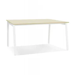 Besprechungstisch aus Holz und Metall | Bürobank für Konferenzräume | Quadratischer Schreibtisch mit eleganter Oberfläche | Modern | Kadima Design