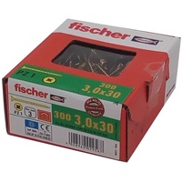 Fischer - 300x Spanplattenschrauben 3,0x30 PZ1 Holzschrauben verzinkt Vollgewinde