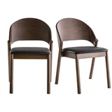miliboo Vintage-Stühle aus Walnuss und in Schwarz (2er-Set) AVALON