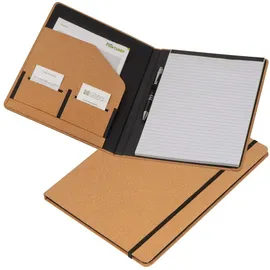Livepac-Office Dokumentenmappe / aus Kork / DIN A4 / mit Schreibblock 60 Blatt