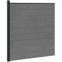 vidaXL Zaunelement WPC und Aluminium 1 x 1 m Grau