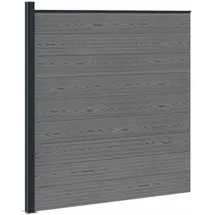 vidaXL Zaunelement WPC und Aluminium 1 x 1 m Grau